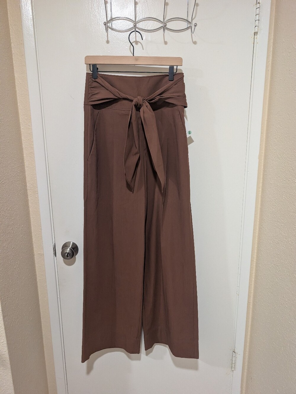 Brunello Cucinelli NWT Brown Wide Legs Pants With Waist Tie